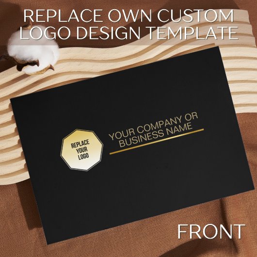 エレガント金ゴールドとブラック、独自の写真とロゴを追加カスタムする 名刺