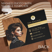 エレガント金ゴールドとブラック、独自の写真とロゴを追加カスタムする 名刺