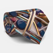 エレガント金ゴールドとブルータイ ネクタイ (ロール)