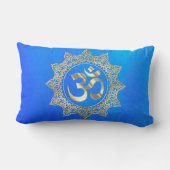 エレガント金ゴールドとブルーom装飾用クッション ランバークッション (裏面)