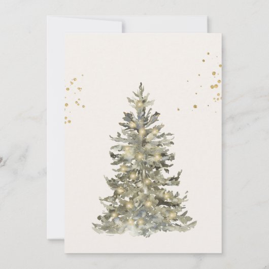 エレガント金ゴールドとホワイトクリスマスパーティー 招待状 (裏面)