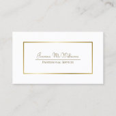 エレガント金ゴールドとホワイトプロフェッショナルのQRコード 名刺 (正面)