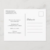 エレガント金ゴールドとホワイトモノグラフォーマルム結婚ズ 案内ポストカード (裏面)