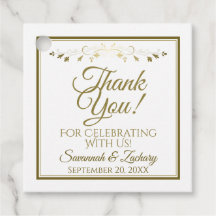 エレガント金ゴールドとホワシンプルイ結婚トの感謝