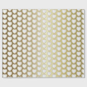 エレガント金ゴールドと白結婚のハート ラッピングペーパー (フラット)