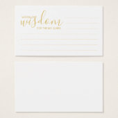 エレガント金ゴールドと白結婚の知恵の言葉 (正面&裏面)