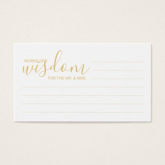 エレガント金ゴールドと白結婚の知恵の言葉 (正面)