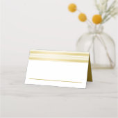 エレガント金ゴールドと白結婚の プレイスカード (裏面)