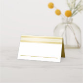 エレガント金ゴールドと白結婚の プレイスカード (正面)