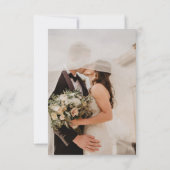 エレガント金ゴールドと白結婚色のサンキューカード サンキューカード (裏面)