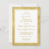 エレガント金ゴールドと白縁どリハーサル 招待状 (正面)