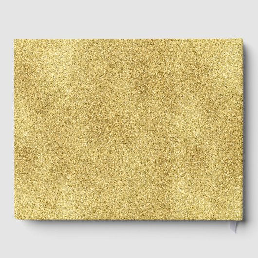 エレガント金ゴールドと白縁ど結婚の ゲストブック (裏面)