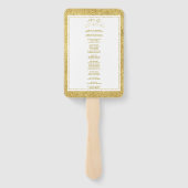 エレガント金ゴールドと白縁ど結婚式 プログラム ハンドファン (裏面)