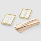 エレガント金ゴールドと白縁ど結婚式 プログラム ハンドファン (組立なし)