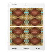 エレガント金ゴールドと茶色のトーンヴィンテージフレーム ラベル (フルシート)