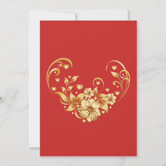 エレガント金ゴールドと赤のクリ企業のスマスパーティー 招待状 (裏面)