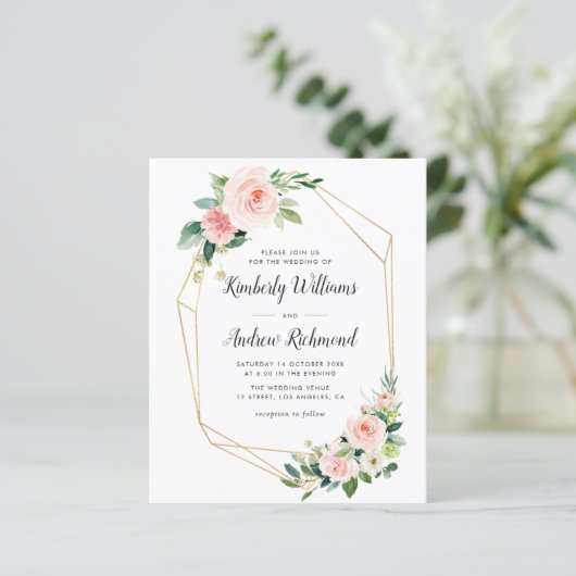 エレガント金ゴールドと赤面フローラ幾何学的 (スタンド正面)