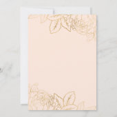 エレガント金ゴールドと赤面ブライダルドレスブライダルシャワー 招待状 (裏面)