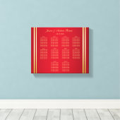 エレガント金ゴールドと赤、の結婚リングや輪の座席表 キャンバスプリント (インサイチュ (ウッドフロア))