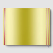 エレガント金ゴールドと赤、結婚のリングや輪結婚 ゲストブック (裏面)