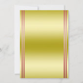 エレガント金ゴールドと赤、結婚のリングや輪結婚 招待状 (裏面)