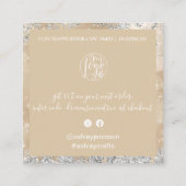 エレガント金ゴールドと銀の聖降誕祭感謝していを注文 スクエア名刺 (裏面)