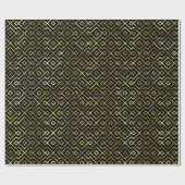 エレガント金ゴールドと黒のシームレスな幾何学的パターン ラッピングペーパー (フラット)