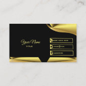 エレガント金ゴールドと黒の名刺 名刺 (裏面)
