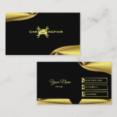 エレガント金ゴールドと黒の名刺 名刺 (正面/裏面)