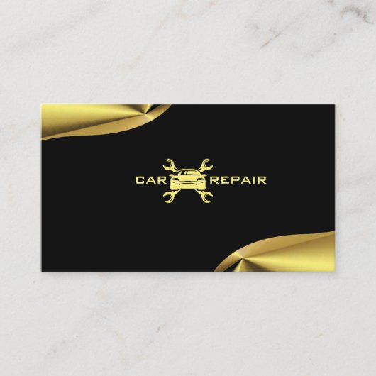 エレガント金ゴールドと黒の名刺 名刺 (正面)