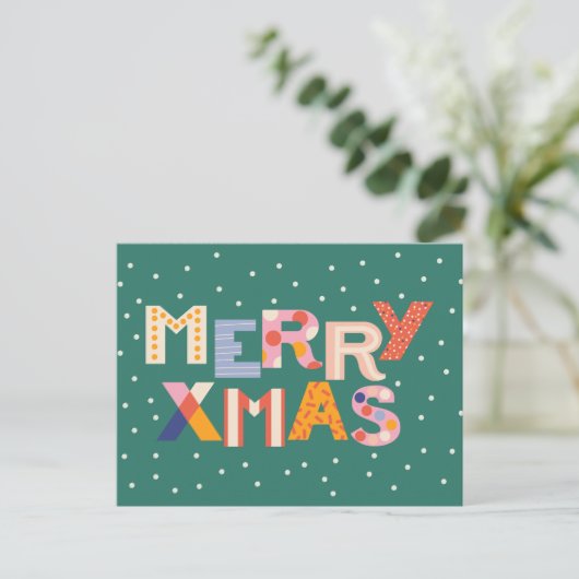 エレガント金ゴールドと黒の幾何学的パターン シーズンポストカード (スタンド正面)