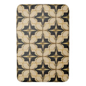 エレガント金ゴールドと黒の幾何学的パターン バスマット (正面縦)