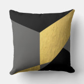 エレガント金ゴールドと黒の幾何学的 クッション (裏面)