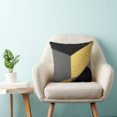 エレガント金ゴールドと黒の灰色のブロック クッション (椅子)