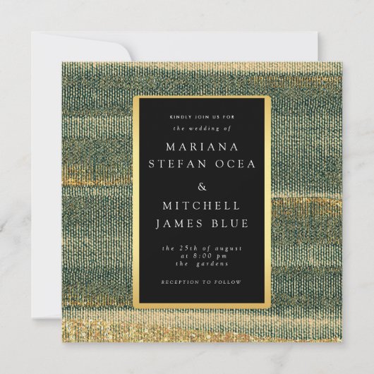 エレガント金ゴールドと黒の緑のブラシ (正面)