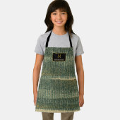 エレガント金ゴールドと黒の緑のブラシ エプロン (インサイチュ)