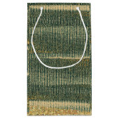 エレガント金ゴールドと黒の緑のブラシ スモールペーパーバッグ (裏面)