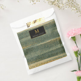 エレガント金ゴールドと黒の緑のブラシ フェイバーバッグ