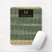 エレガント金ゴールドと黒の緑のブラシ マウスパッド (マウス)