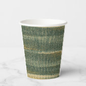 エレガント金ゴールドと黒の緑のブラシ 紙コップ (裏面)