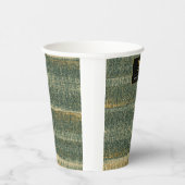 エレガント金ゴールドと黒の緑のブラシ 紙コップ (右)