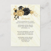 エレガント金ゴールドと黒の花と葉詳細 エンクロージャーカード (正面)