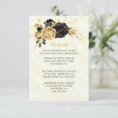 エレガント金ゴールドと黒の花と葉詳細 エンクロージャーカード (スタンド正面)