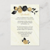 エレガント金ゴールドと黒の花と葉詳細 エンクロージャーカード (正面)