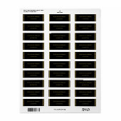 エレガント金ゴールドと黒の装飾結婚のアドレス ラベル (フルシート)