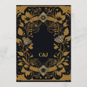 エレガント金ゴールドと黒デザイン メニュー (裏面)