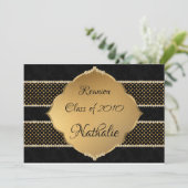 エレガント金ゴールドと黒懇親会 招待状 (スタンド正面)