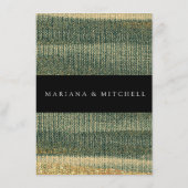 エレガント金ゴールドと黒招待状付きグリーンブラシ エンクロージャーカード (裏面)