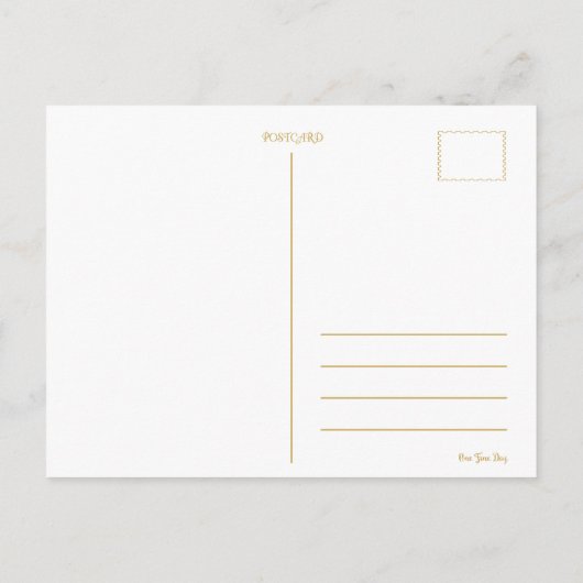 エレガント金ゴールドと黒日付の保存 案内ポストカード (裏面)