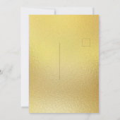 エレガント金ゴールドと黒(白フローラ付結婚) 招待状 (裏面)